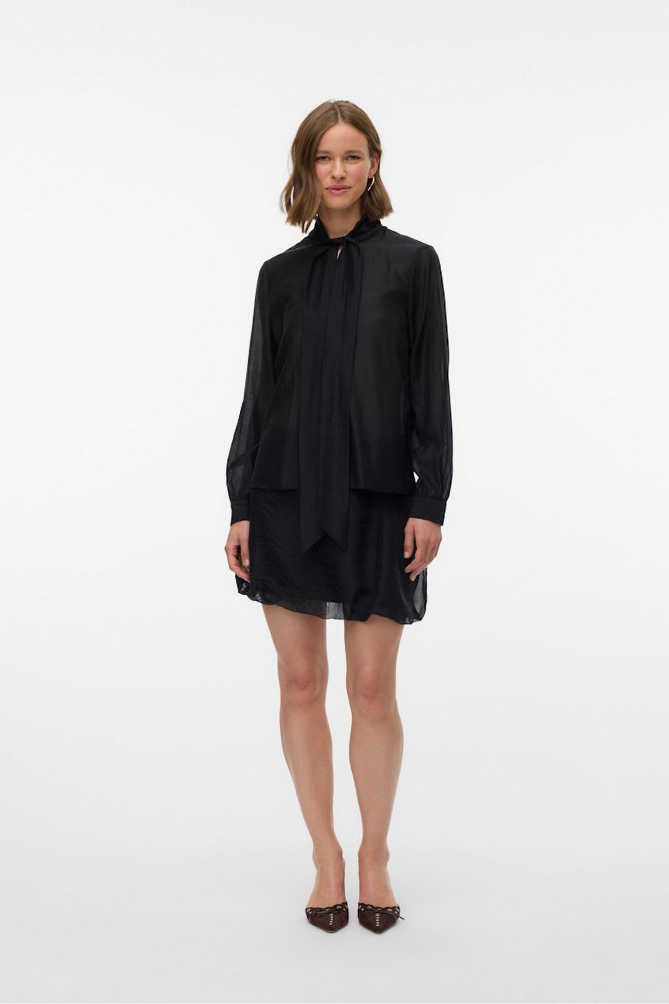 Vero Moda Blusa mujer de manga larga con lazo en el cuello