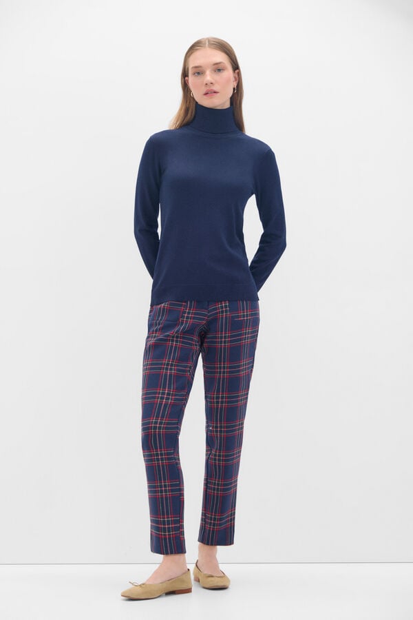 Cortefiel Polo neck jumper Navy