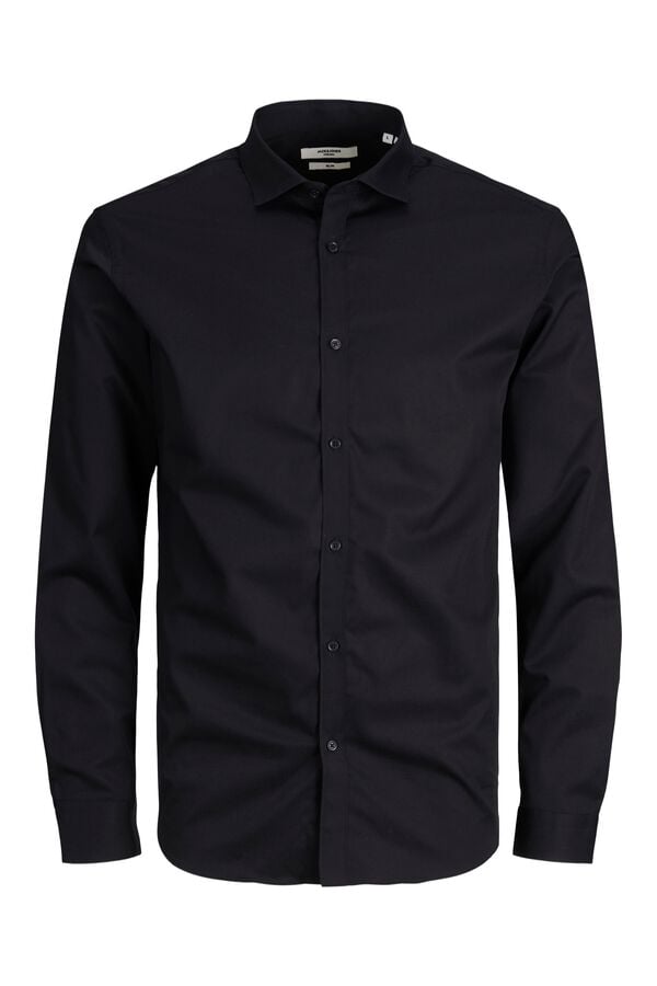 Jack & Jones Camisa slim fit em algod&atilde;o Preto