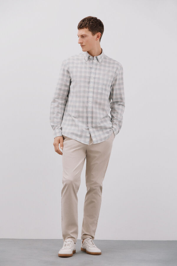 Cortefiel Checked shirt Green