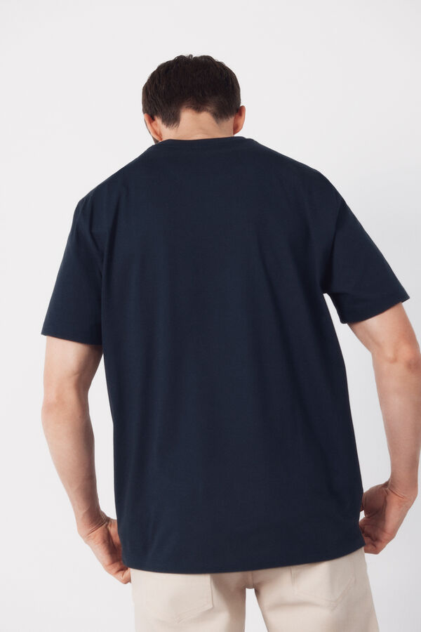 Cortefiel Camisola básica com bolso Azul