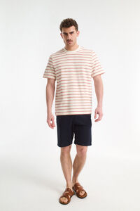 Selected Camiseta estilo camisola riscas de manga curta