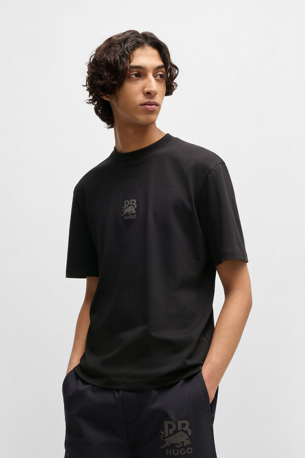 HUGO Camisola de manga curta Preto