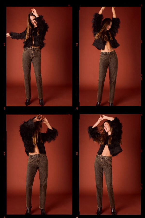 Slowlove Jaqueta com franjas Preto