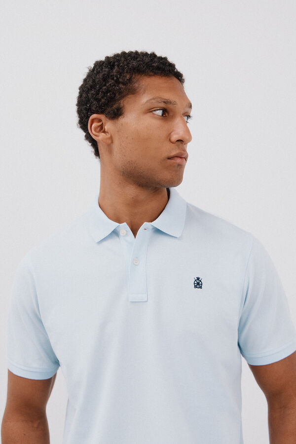 Cortefiel Basic piqué polo shirt Blue