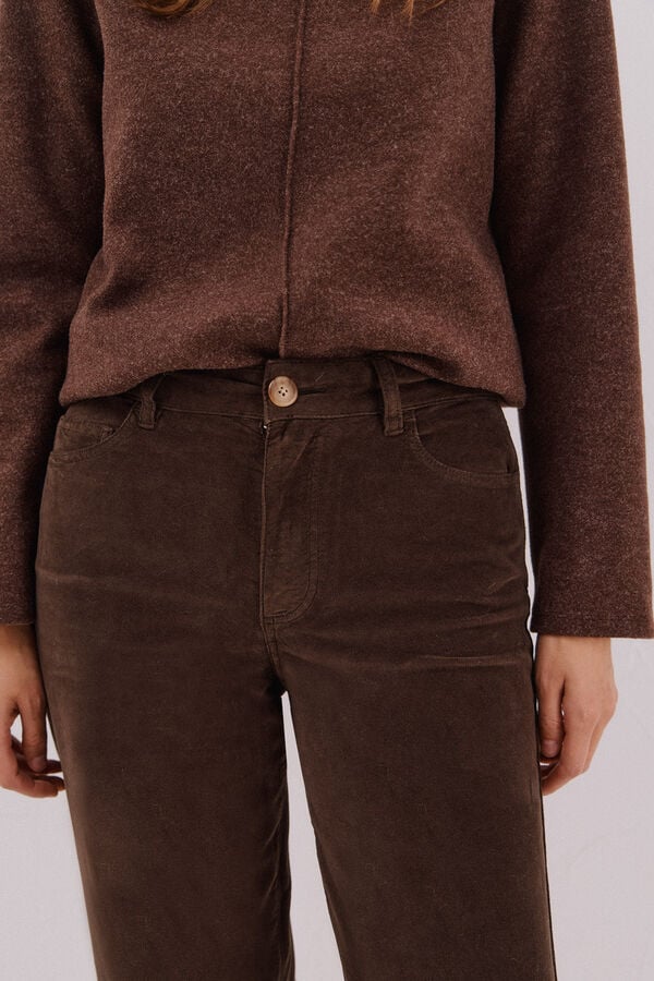 Cortefiel Pantalones Marine Velvet Dark brown