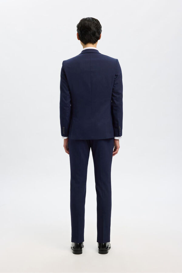 Selected Terno slim fit de duas peças em lã fria Azul