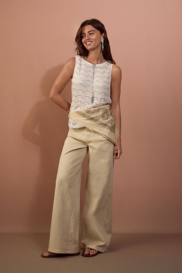 Slowlove Wavy basic top Yellow