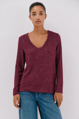 Cortefiel Essential v-neck t-shirt Purple