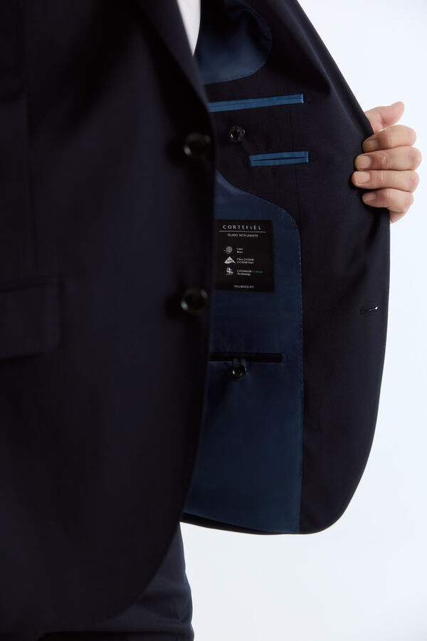 Cortefiel Twill smart fabric blazer Navy