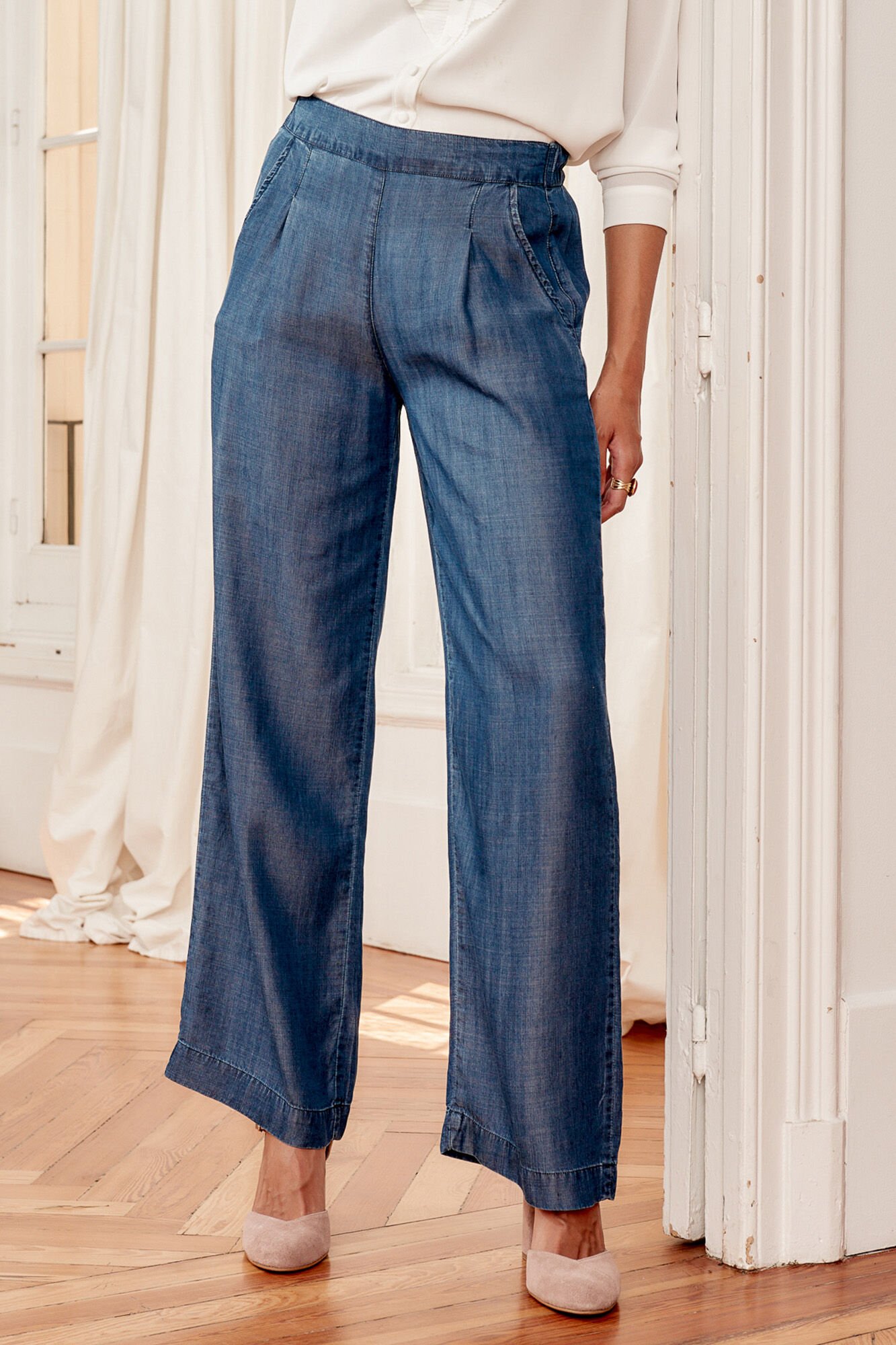 Pantalon palazzo denim