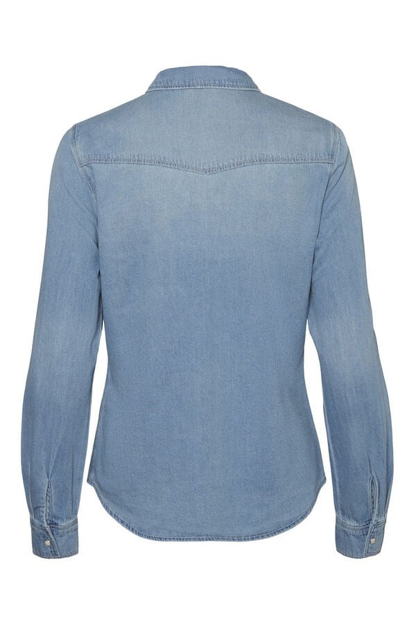 Vero Moda Camisa de manga comprida em denim Azul