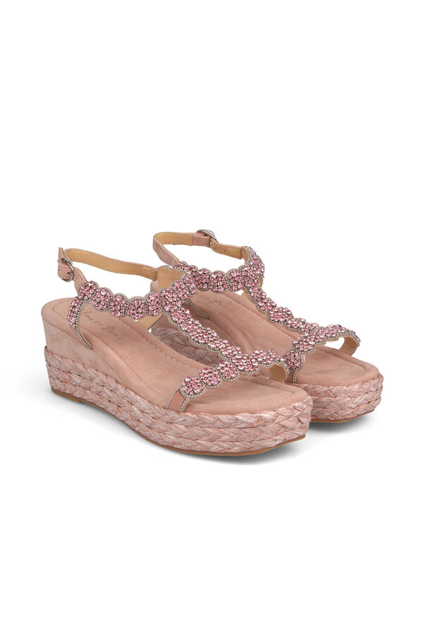 Cortefiel Woven mid wedge Pink