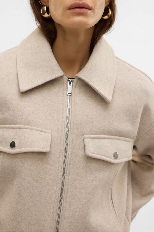 Vero Moda Casaco de feltro de manga comprida  Tostado