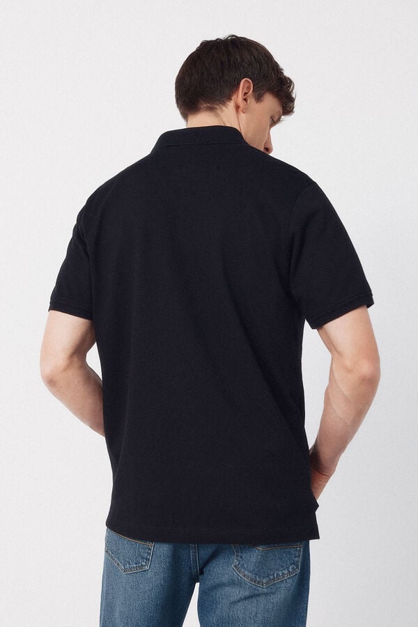 Cortefiel Basic piqu&eacute; polo shirt Black