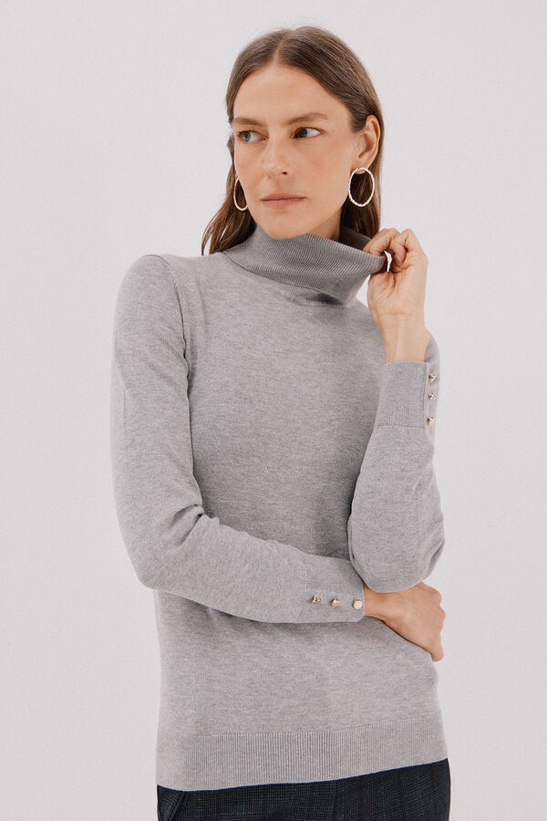 Cortefiel Short-sleeved jumper Grey