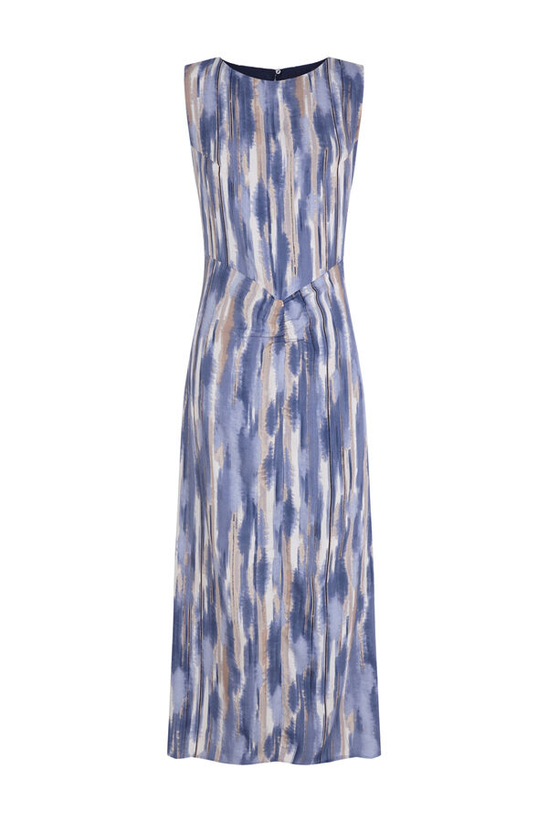 Slowlove Vestido estampado com franzido Azul