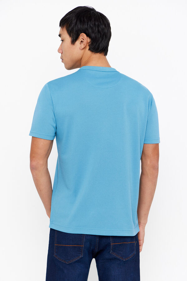 Cortefiel Plain Coolmax® T-shirt Blue