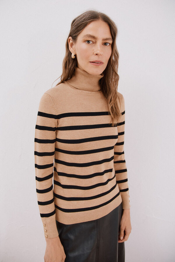 Cortefiel Jersey manga larga Beige