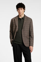 Selected Blazer de lã slim fit Castanho