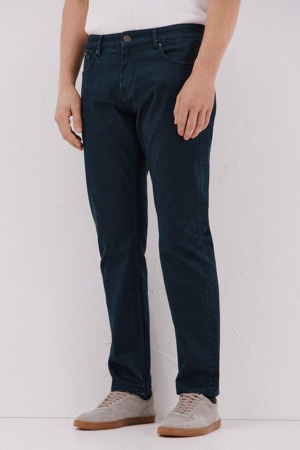 Cortefiel 5-pocket regular fit coloured trousers Navy