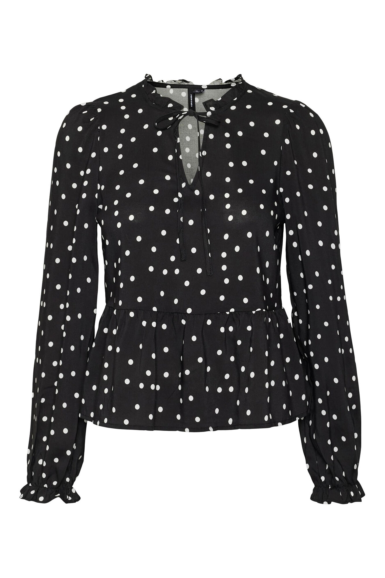 Long sleeved peplum top Women s T shirts and polo shirts Cortefiel
