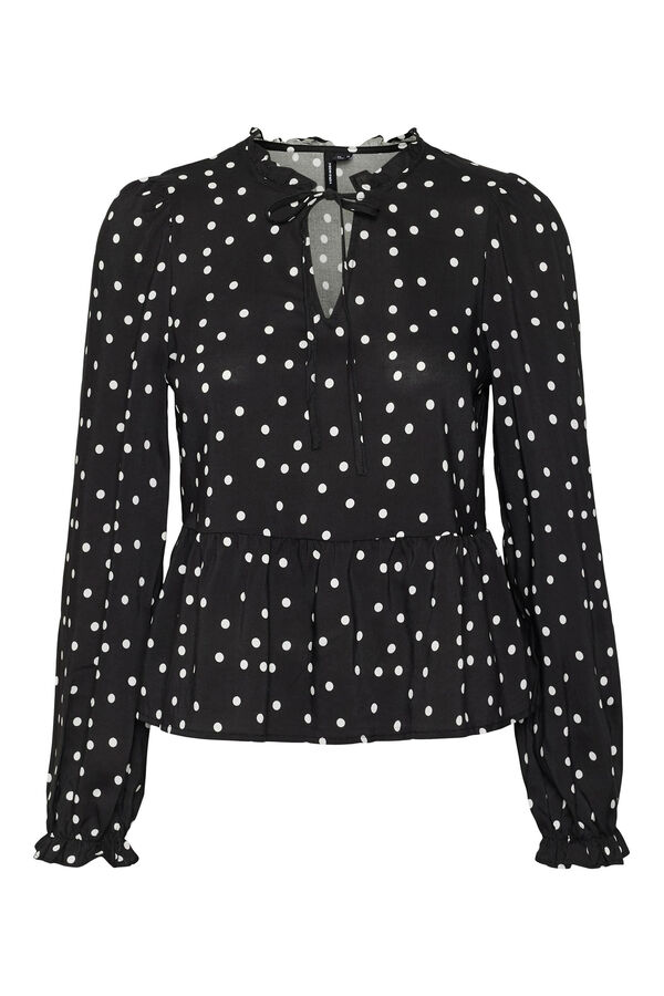 Vero Moda Long-sleeved peplum top Black