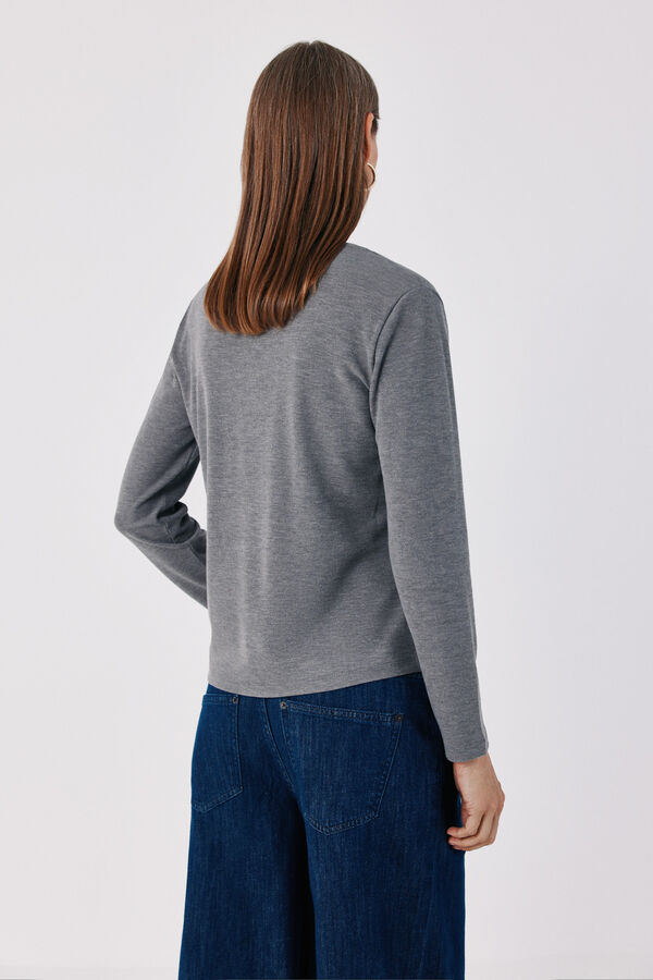 Cortefiel Lace detail double cardigan Grey