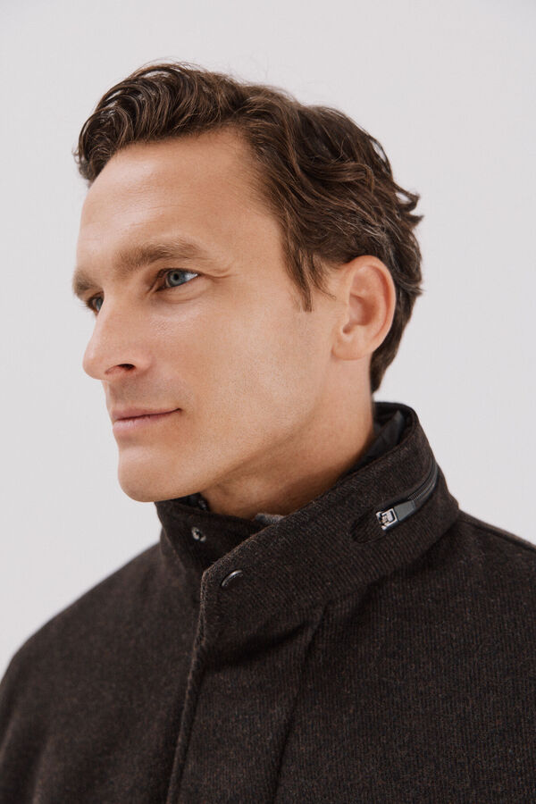 Cortefiel Coat with removable lining Dark brown