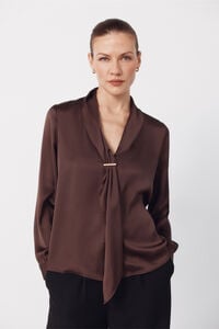 Cortefiel Satin blouse with bow