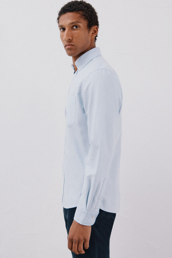 Cortefiel Plain oxford shirt Blue