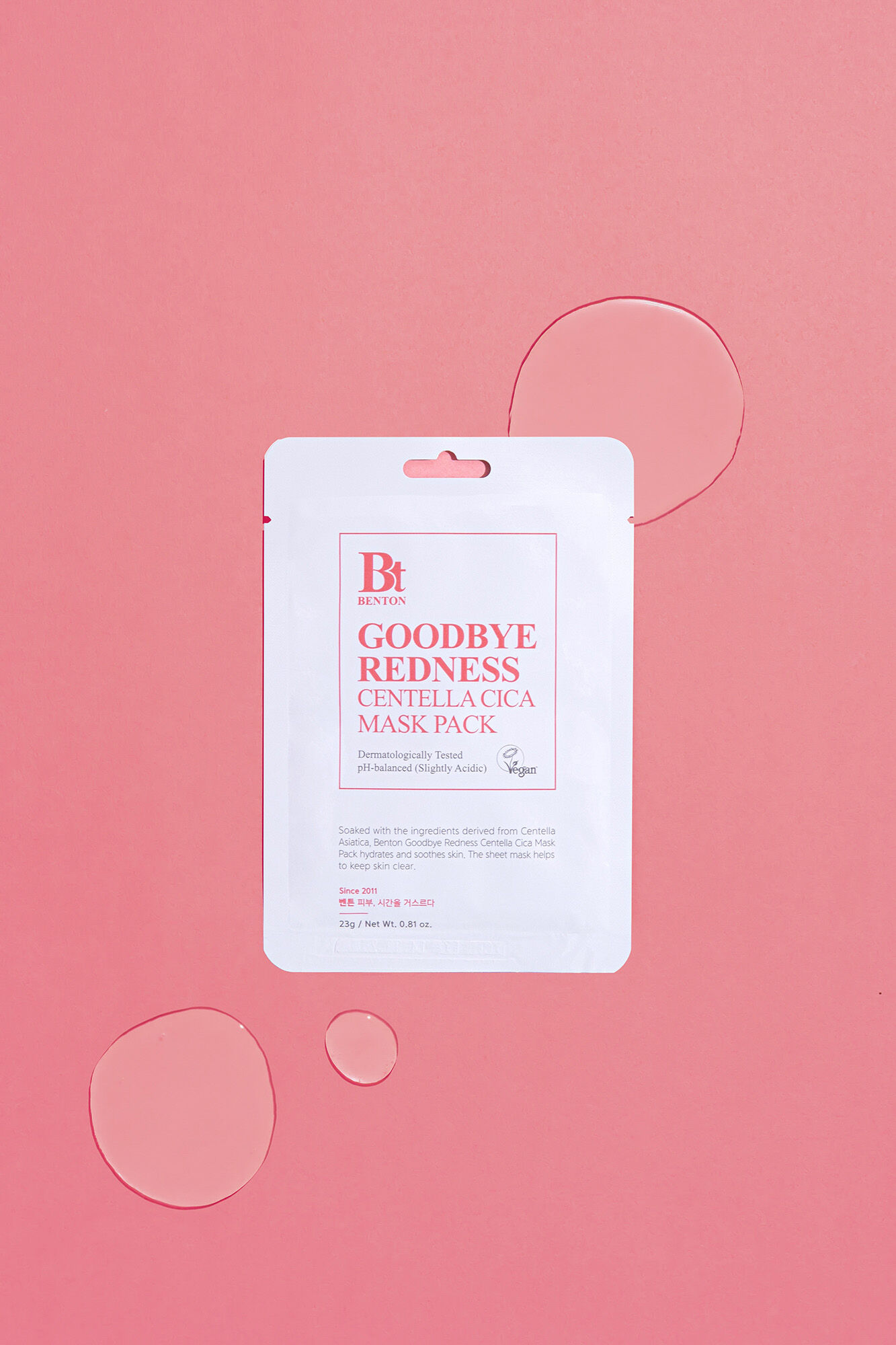 Benton Goodbye redness centella cica mask