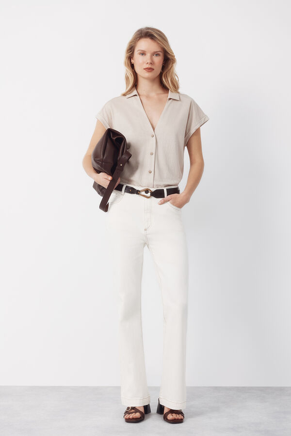 Cortefiel Piqu&eacute; polo Beige