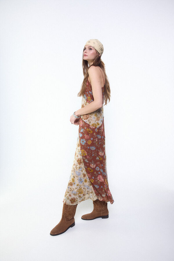 Slowlove Vestido estampado combinado Multicolorido