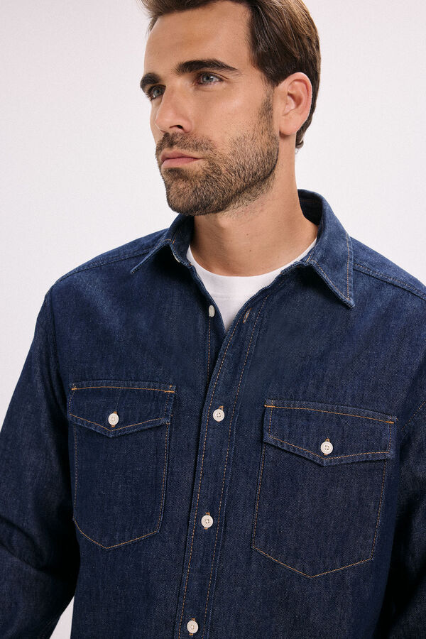 Jack & Jones Camisa regular fit denim Azul marino