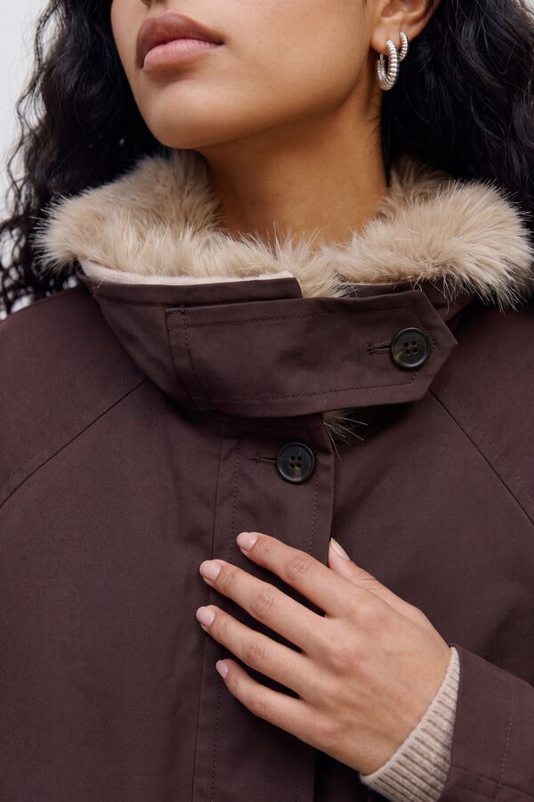 Vero Moda Casaco curto gola alta Castanho