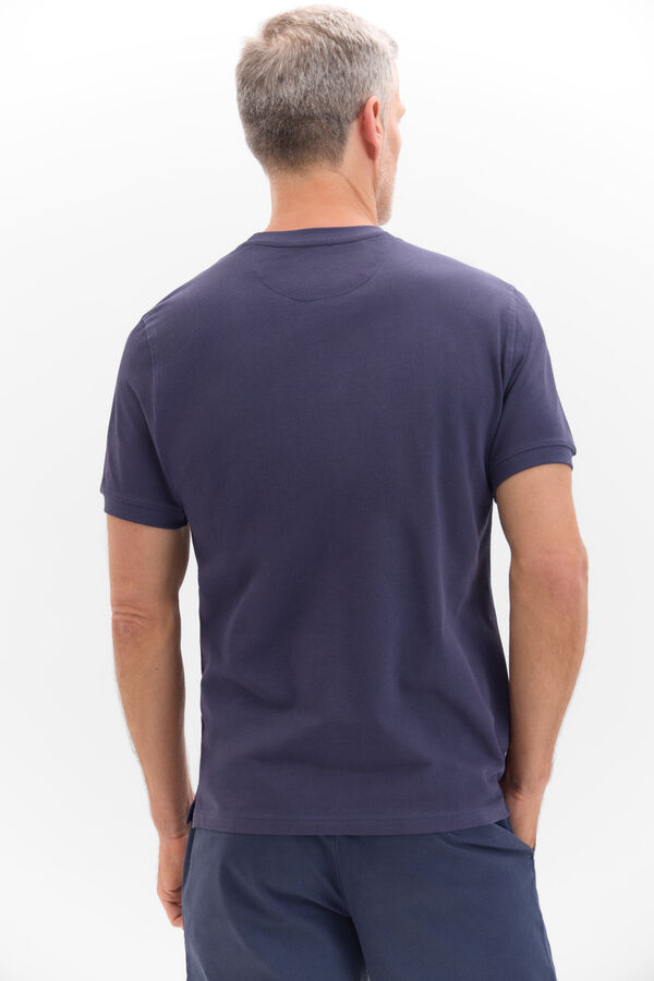 Cortefiel Camiseta básica piqué Azul marino