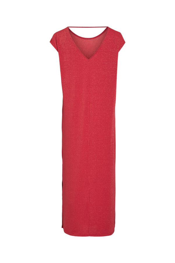 Vila Lurex long dress Coral