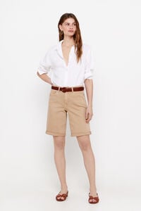 Cortefiel Essential coloured denim Bermuda shorts Brown