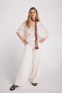 Cortefiel Jersey-knit trousers Ivory