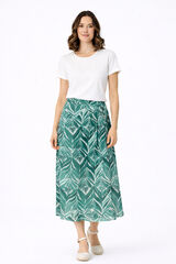Vila Saia midi estampada em viscose Verde