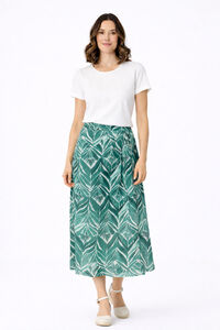 Vila Saia midi estampada em viscose