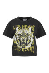 Vila organic cotton short sleeve T-shirt Black