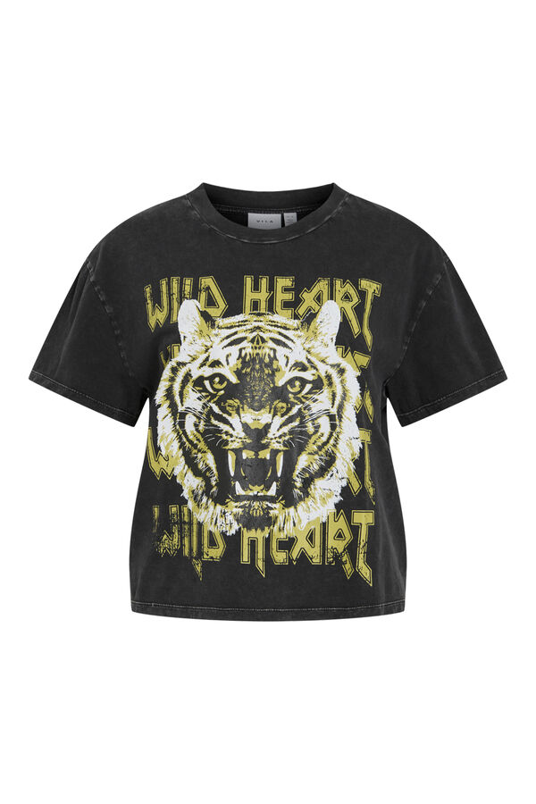 Vila organic cotton short sleeve T-shirt Black