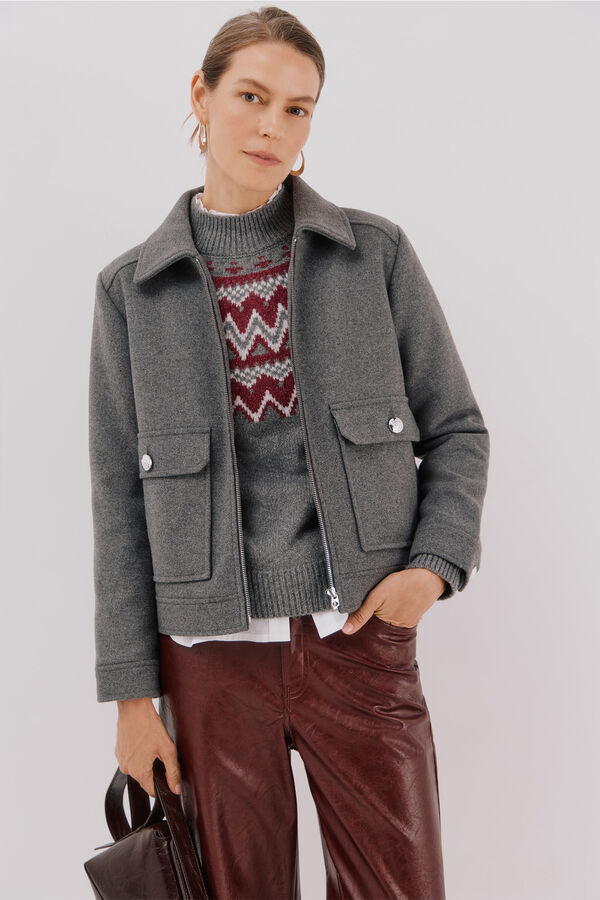 Cortefiel Hooded hood Dark grey