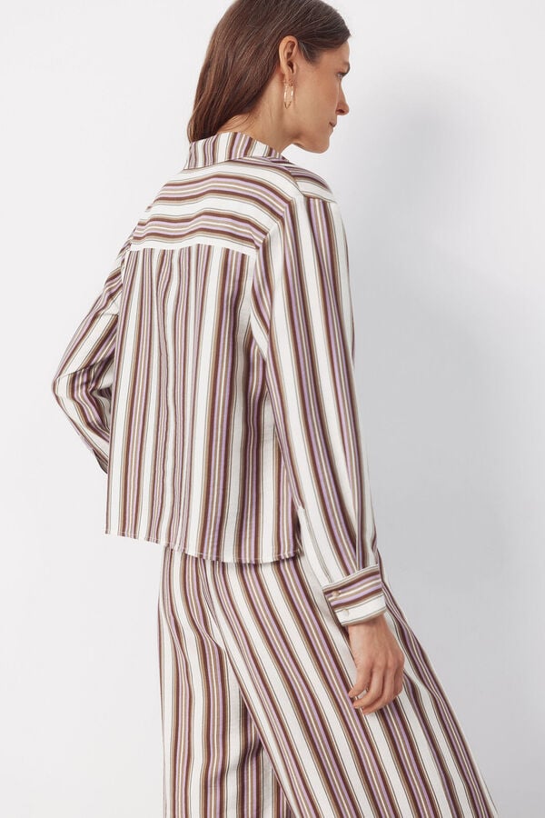 Cortefiel Striped shirt Printed brown