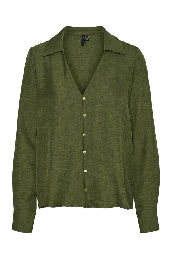 Vero Moda Camisa de manga manga comprida com decote em decote  Verde