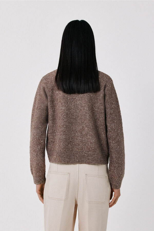 Cortefiel Short button jacket Dark brown