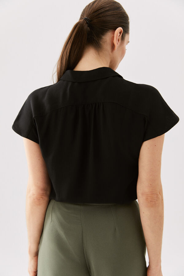 Cortefiel Multi-collar blouse Black