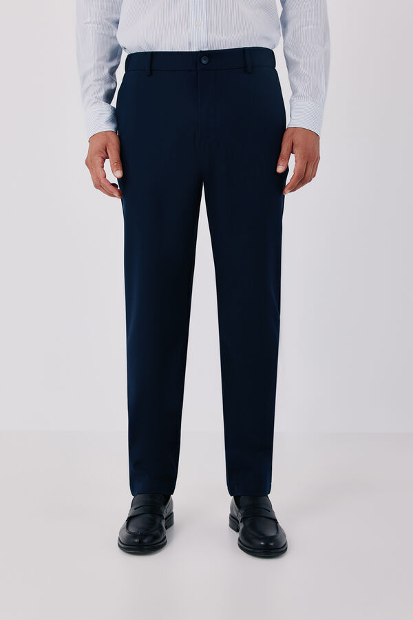 Cortefiel Cal&ccedil;as chino confort com el&aacute;sticos tapered Azul